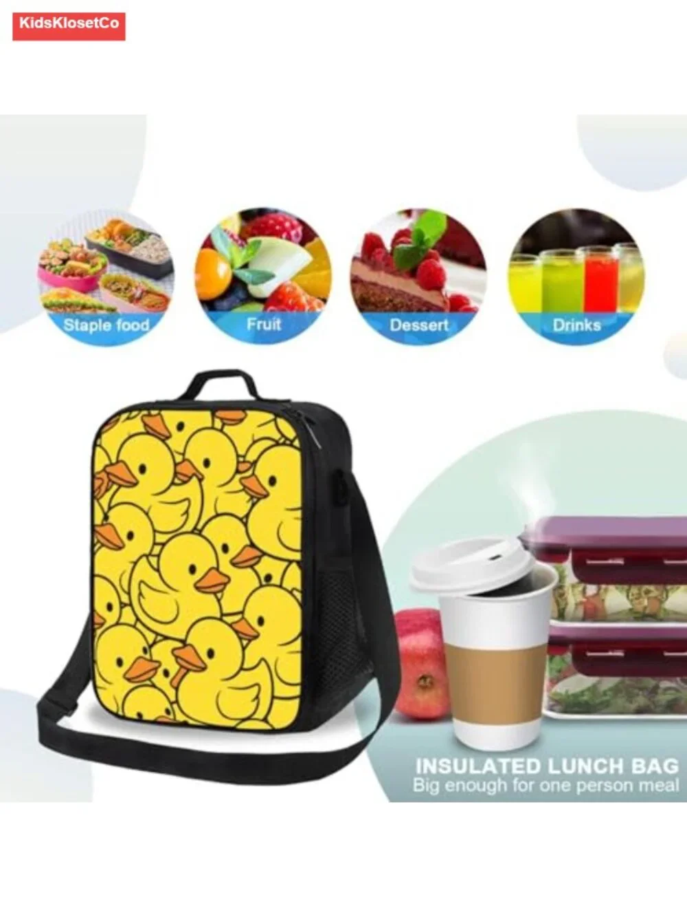 Insulated Lunch Bag for Kids & Adults - Leakproof Thermal Tote with Adjustable